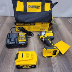 LIKE NEW! DEWALT ATOMIC 20V MAX Lithium-Ion Brushless Cordless 1/2 in. Variable Speed Impact Wrench Kit with 5 Ah Battery and Charger