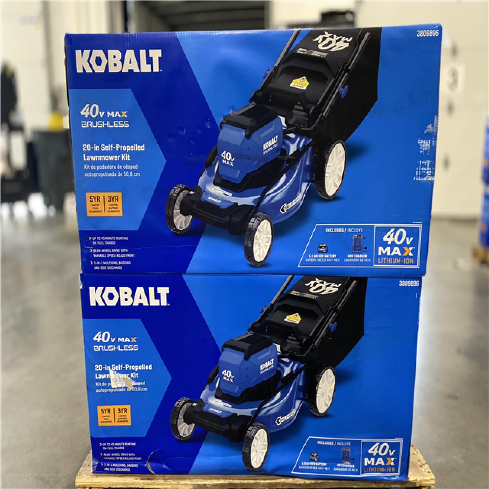 DALLAS LOCATION - Kobalt Gen4 40-volt 20-in Cordless Self-propelled Lawn Mower 6 Ah (1-Battery and Charger Included) PALLET -(4 UNITS)