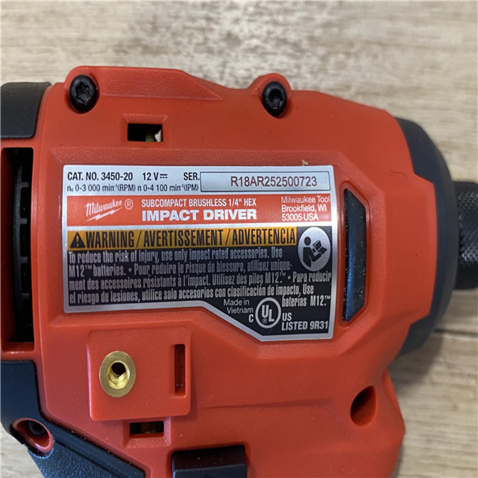 AS-IS Milwaukee 12-Volt Lithium-Ion Brushless Cordless Subcompact Drill and Impact Driver Combo Kit