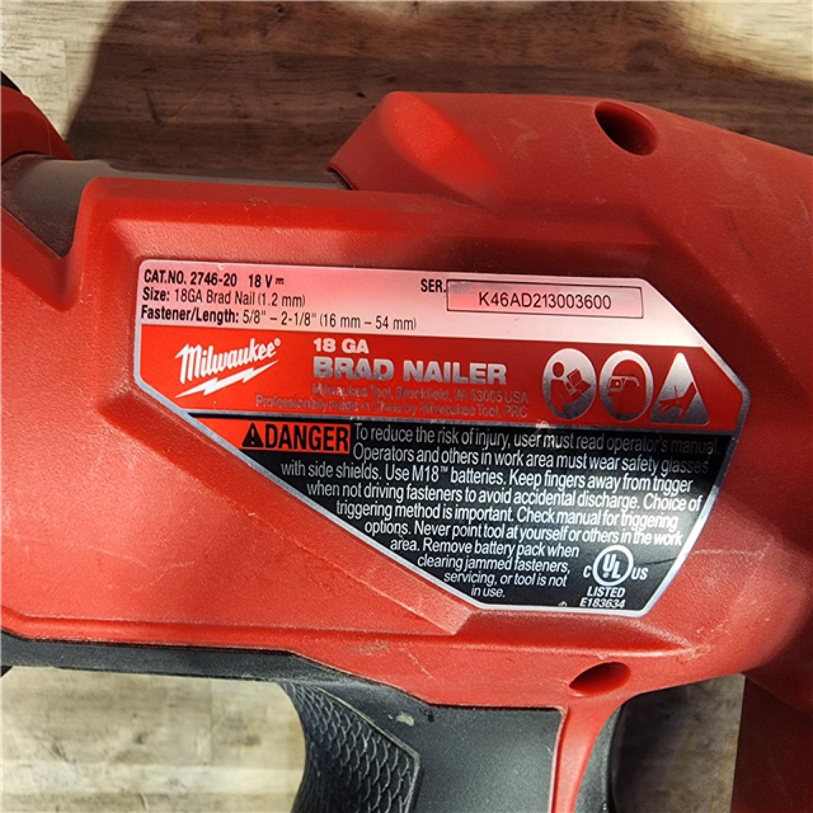 HOUSTON LOCATION - AS-IS Milwaukee M18 Fuel 18V Brushless 18-Gauge Brad Nailer 2746-20 (Bare Tool)