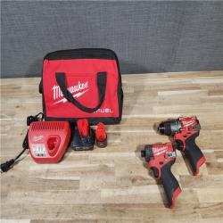 HOUSTON LOCATION - AS-IS Milwaukee FUEL 12-Volt Lithium-Ion Brushless Cordless Hammer Drill and Impact Driver Combo Kit