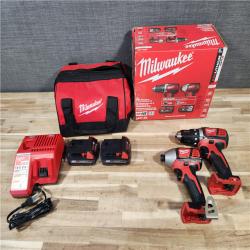 HOUSTON LOCATION - AS-IS Milwaukee  18V Lithium-Ion Cordless Drill Driver/Impact Driver Combo Kit