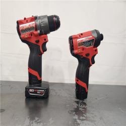 AS-IS- Milwaukee 12V Brushless Hammer Drill and Impact Driver Combo Kit