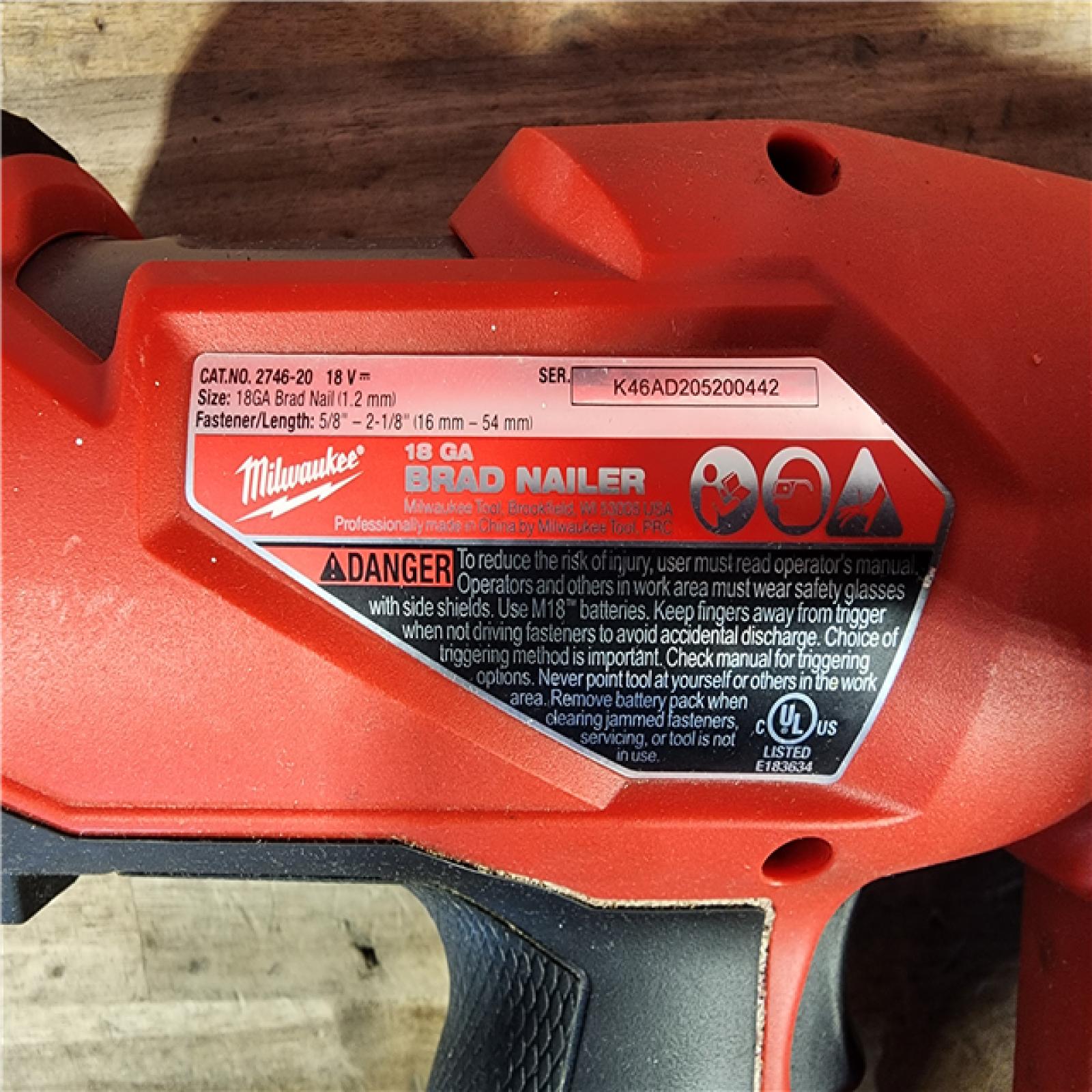 HOUSTON LOCATION - AS-IS Milwaukee M18 Fuel 18V Brushless 18-Gauge Brad Nailer 2746-20 (Bare Tool)