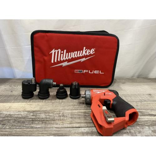 AS-IS Milwaukee FUEL 12V Lithium-Ion Brushless Cordless 4-in-1 Installation 3/8 in. Drill Driver with 4 Tool Head (Tool-Only)
