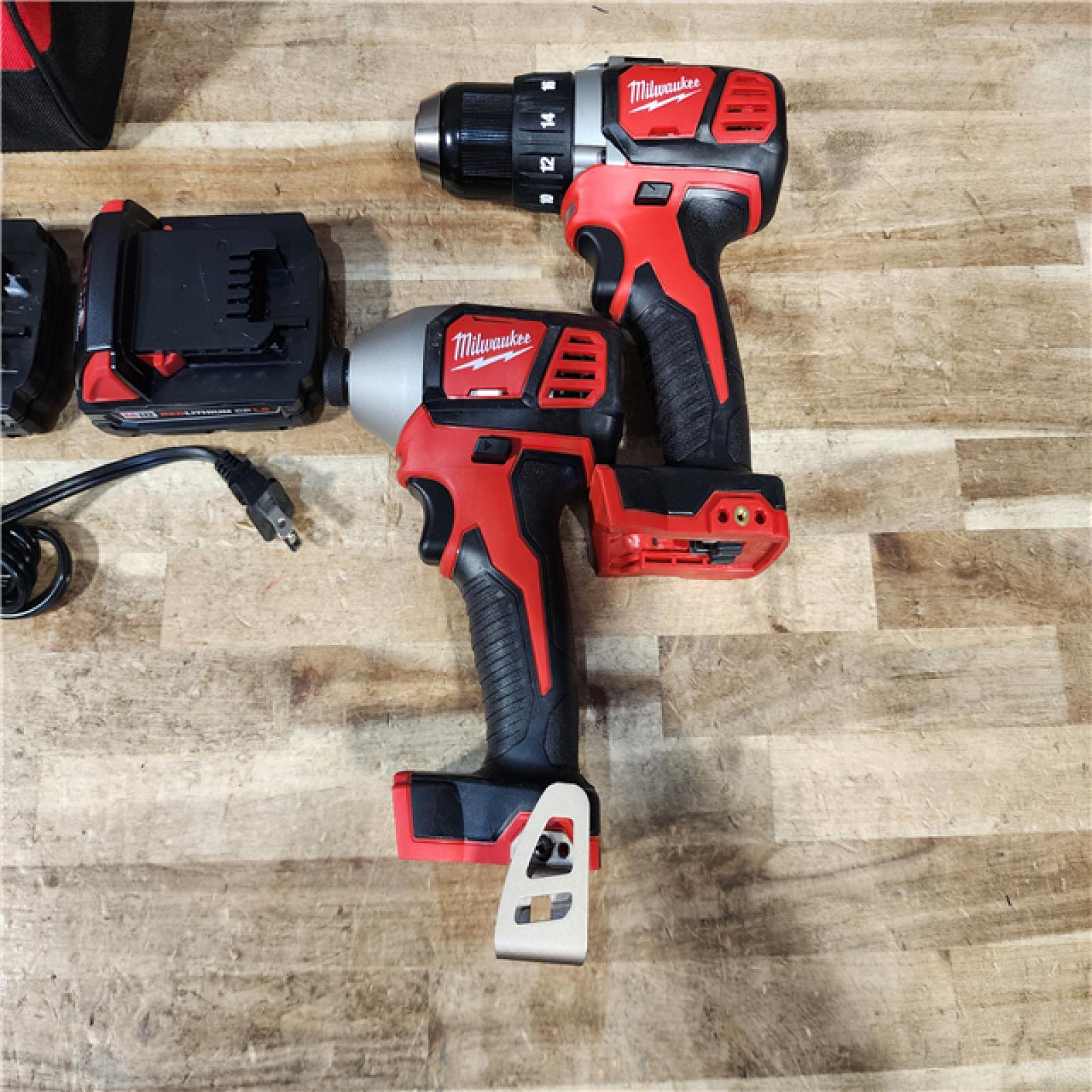 HOUSTON LOCATION - AS - IS Milwaukee 18V Lithium-Ion Cordless Drill Driver/Impact Driver Combo Kit