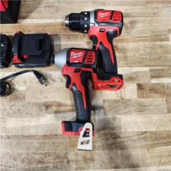 HOUSTON LOCATION - AS - IS Milwaukee 18V Lithium-Ion Cordless Drill Driver/Impact Driver Combo Kit