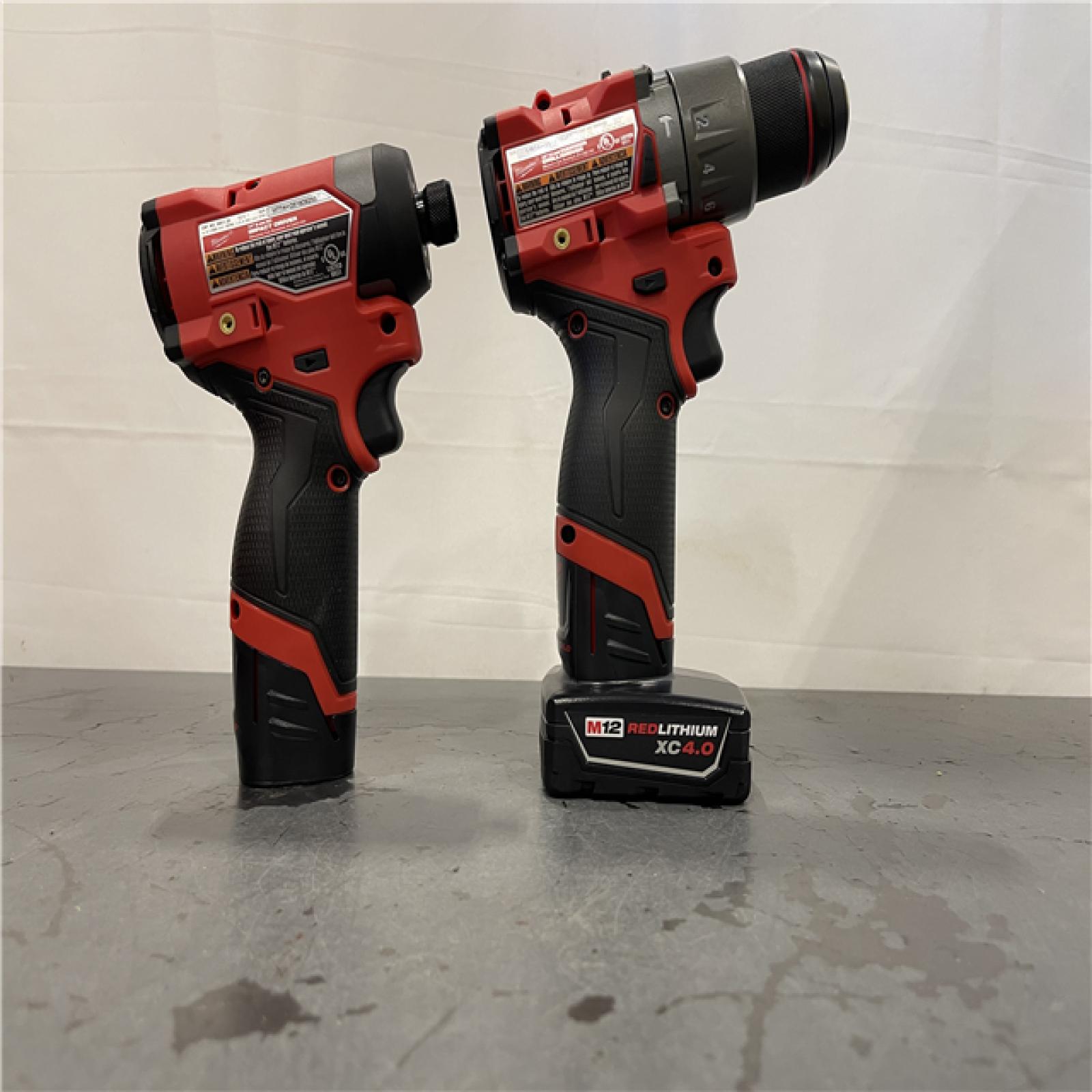AS-IS - Milwaukee M12 FUEL 12-Volt Lithium-Ion Brushless Cordless Hammer Drill and Impact Driver Combo Kit