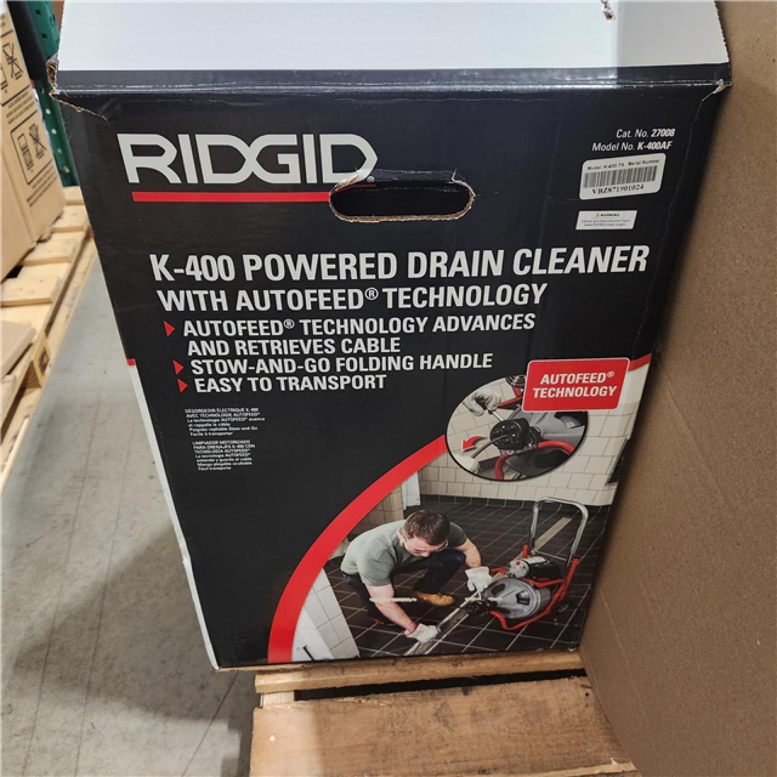 Dallas Location - As-Is K-400 AutoFeed Drain Cleaning Snake Auger