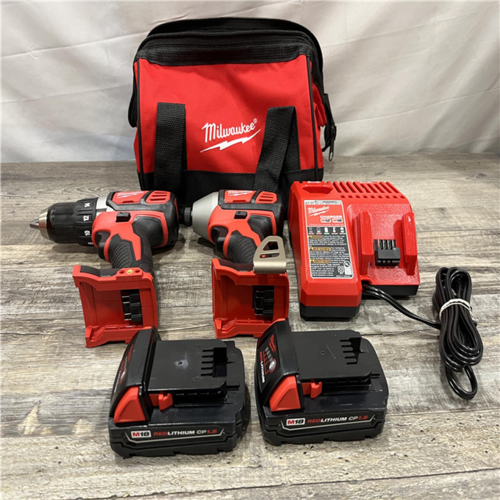 AS-IS Milwaukee 18V Lithium-Ion Cordless Drill Driver/Impact Driver Combo Kit