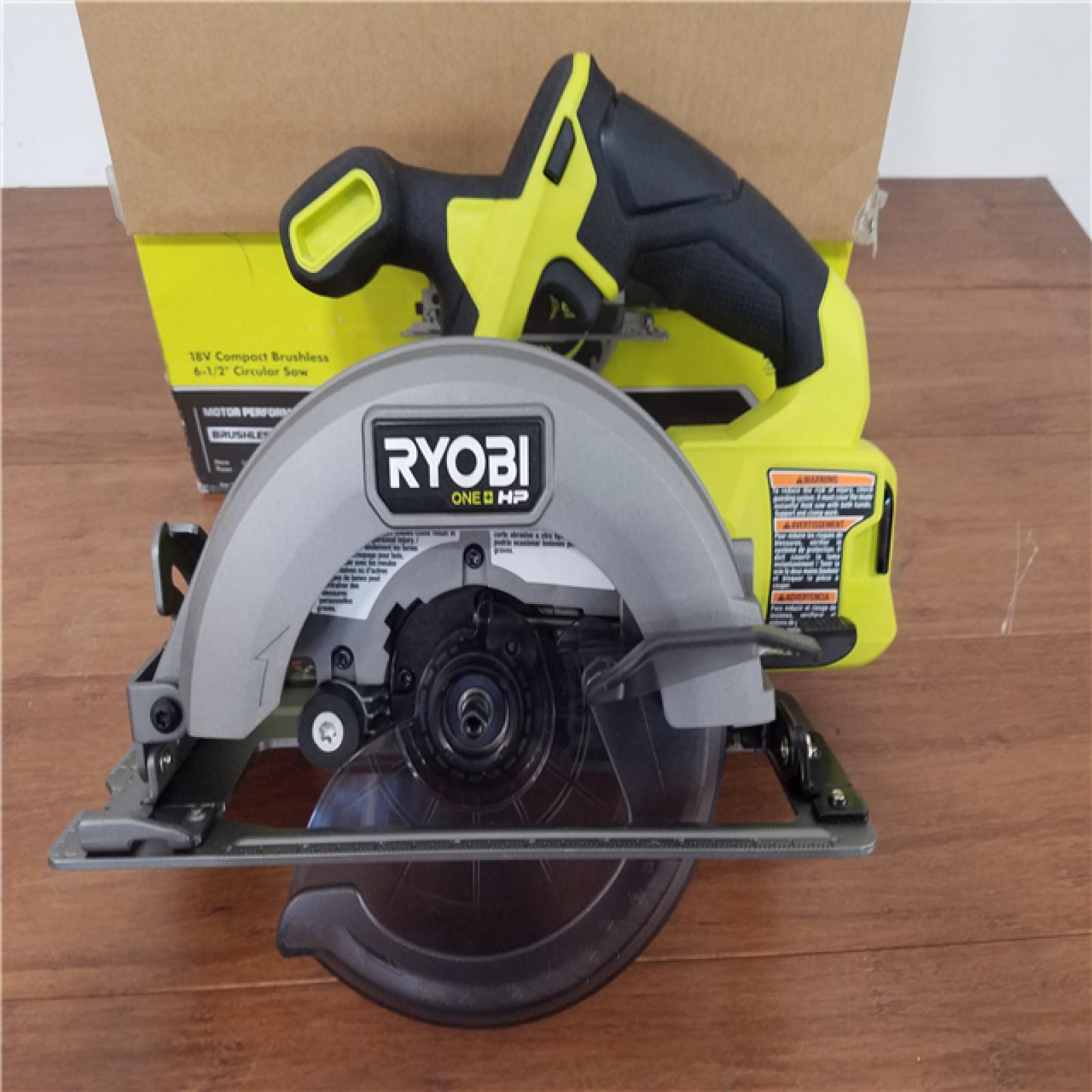 CALIFORNIA AS-IS RYOBI ONE+HP 18V COMPACT BRUSHLESS 6-1/2CIRCULAR SAW (TOOL ONLY)