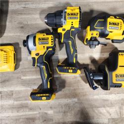 HOUSTON LOCATION - AS-IS (APPEARS LIKE NEW) DeWalt 20V MAX ATOMIC Cordless Brushless 4 Tool Combo Kit