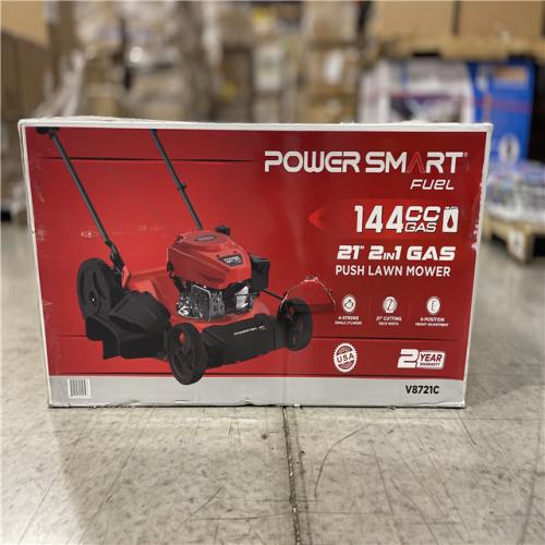 DALLAS LOCATION- PowerSmart 144CC GAS 2-in-1 21 Push Lawn Mower
