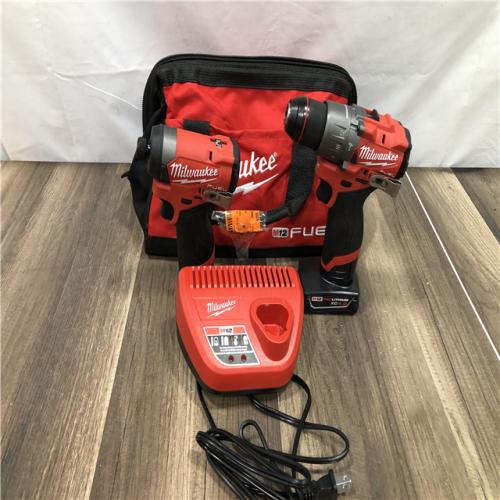 AS-IS Milwaukee FUEL 12-Volt Lithium-Ion Brushless Cordless Hammer Drill and Impact Driver Combo Kit