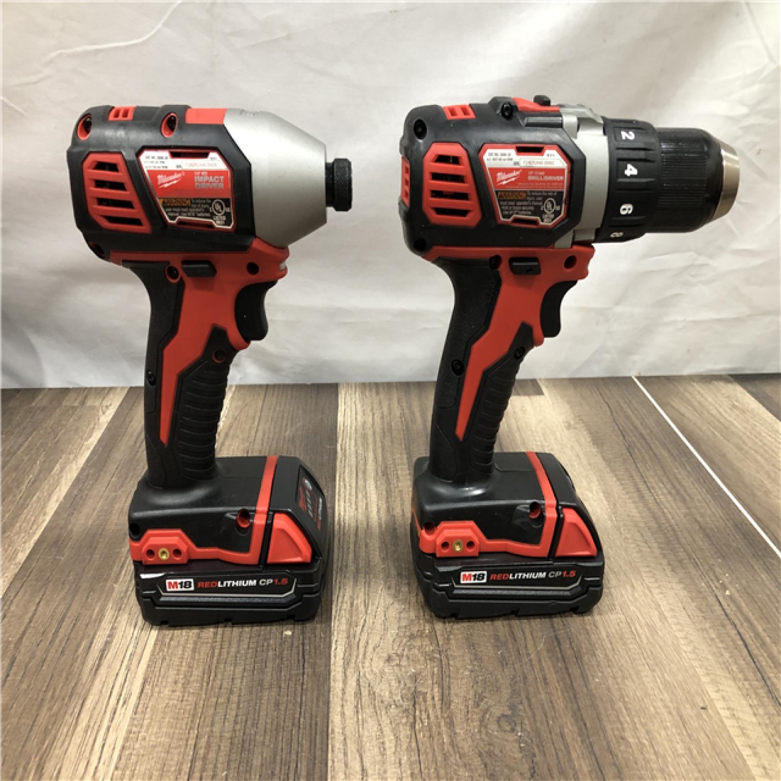 AS-IS Milwaukee 18V Lithium-Ion Cordless Drill Driver/Impact Driver Combo Kit