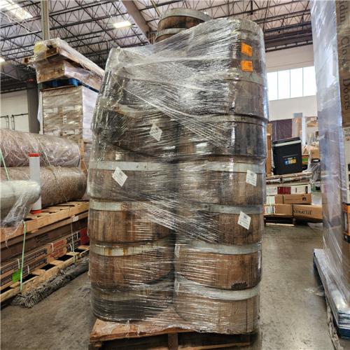 Phoenix Location 26 in. Dia x 17.5 in. H White Oak Wood Whiskey Barrel Pallet (18 Barrels)