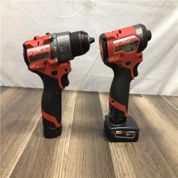 AS-IS Milwaukee FUEL 12-Volt Lithium-Ion Brushless Cordless Hammer Drill and Impact Driver Combo Kit