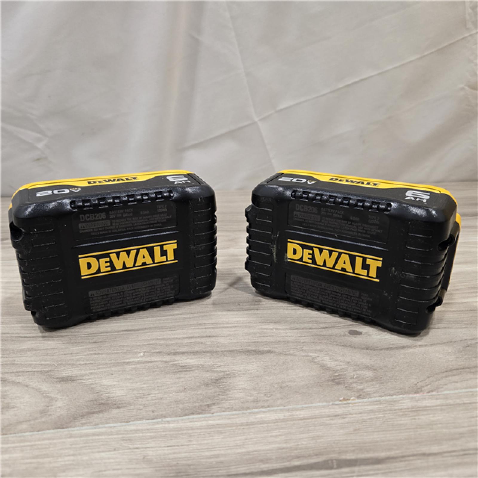 AS-IS DEWALT DCB206-2 6.0Ah 20V MAX Battery (2 Pack)