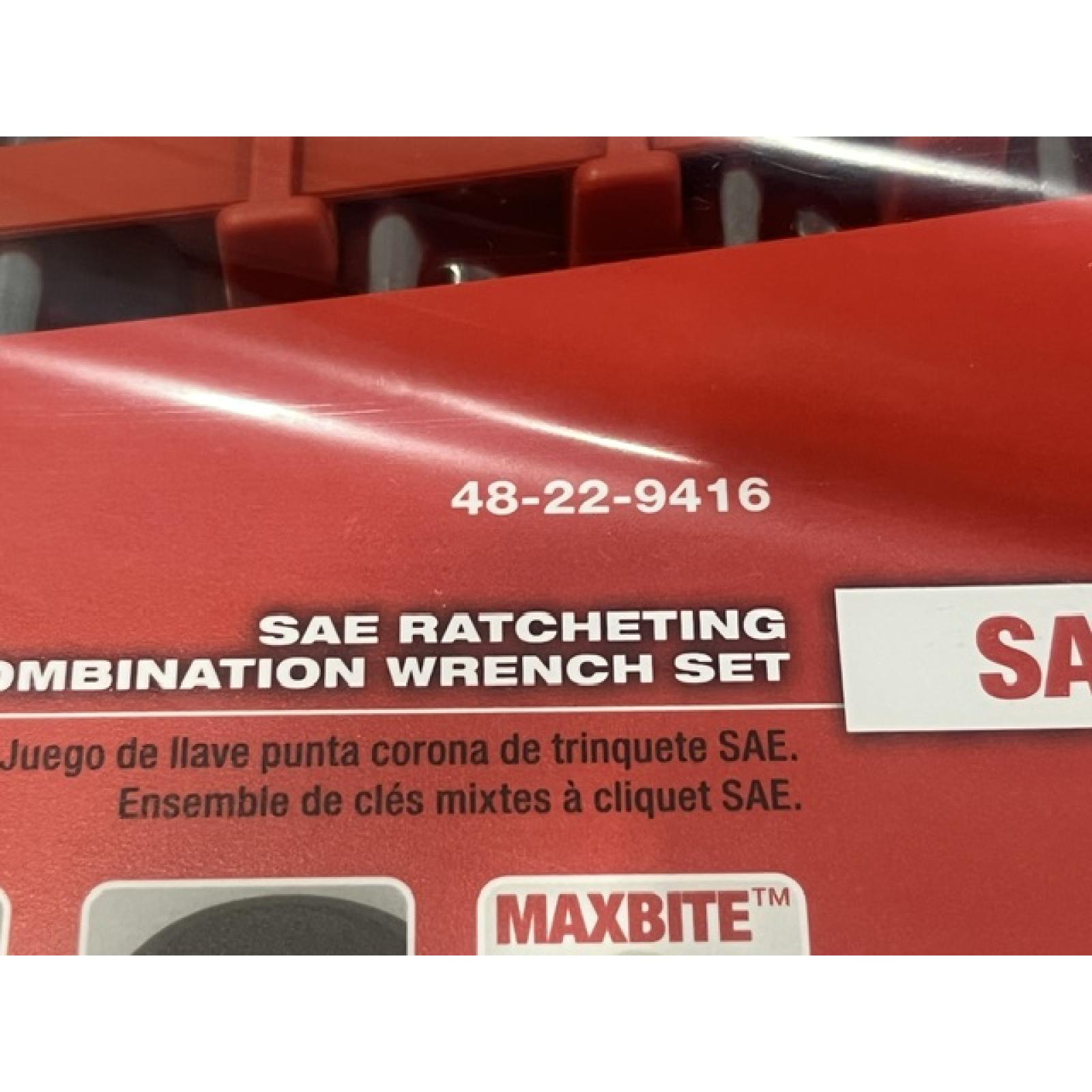 NEW - Milwaukee SAE Ratcheting Combination Wrench Set (15-Piece)