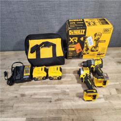 HOUSTON LOCATION - AS-IS DEWALT 20V MAX XR Hammer Drill and ATOMIC Impact Driver 2 Tool Cordless Combo Kit with (2) 4.0Ah Batteries, Charger, and Bag
