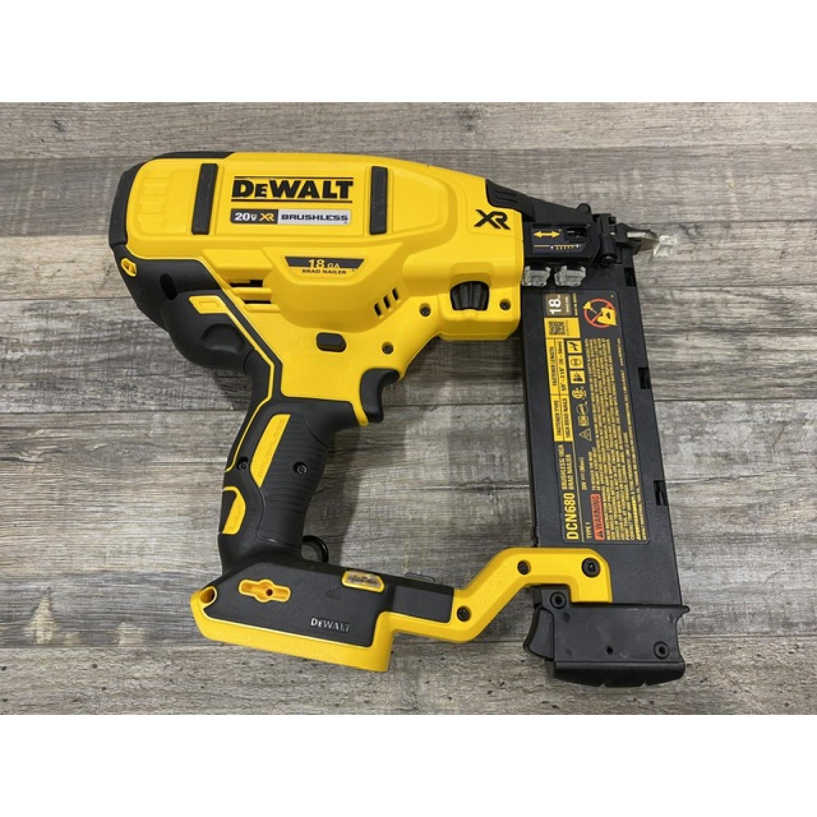 AS-IS DEWALT 20V MAX XR Lithium-Ion Electric Cordless 18-Gauge Brad Nailer (Tool Only)