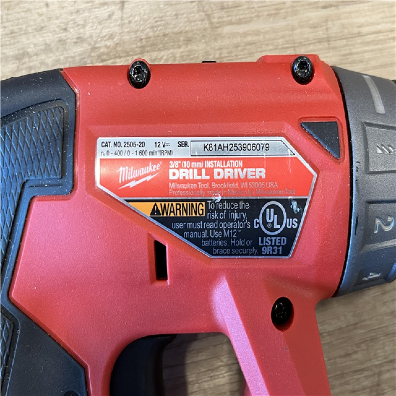 AS-IS Milwaukee FUEL 12V Lithium-Ion Brushless Cordless 4-in-1 Installation 3/8 in. Drill Driver with 4 Tool Head (Tool-Only)