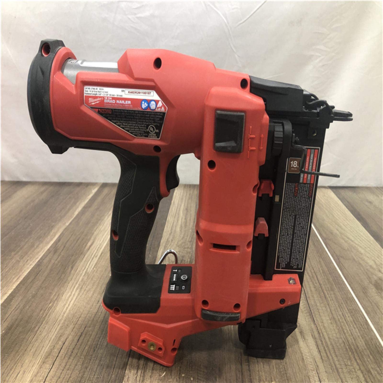 AS-IS  Milwaukee FUEL 18-Volt Lithium-Ion Brushless Cordless Gen II 18-Gauge Brad Nailer (Tool-Only)