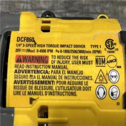 AS-IS DEWALT 20V MAX XR Lithium-Ion Brushless Cordless 3-Speed High Torque 1/4 in. Impact Driver Kit