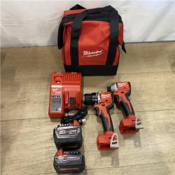 AS-IS Milwaukee 18-Volt Lithium-Ion Brushless Cordless Compact Hammer Drill/Impact Combo Kit