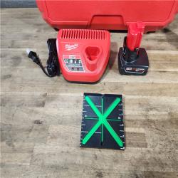 HOUSTON LOCATION - AS-IS Milwaukee-3632-21 M12 Green Beam Laser 360° 3-Plane Kit