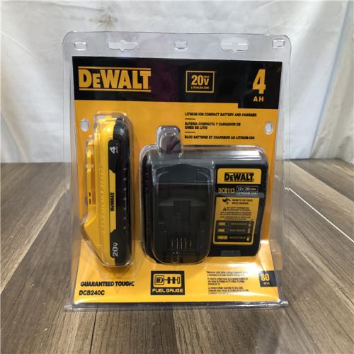 NEW- DEWALT 20-Volt MAX Lithium-Ion 4.0Ah Battery with 12-Volt to 20-Volt MAX Charger