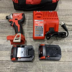AS-IS Milwaukee 18V Lithium-Ion Brushless Cordless 1/4 in. Impact Driver Kit