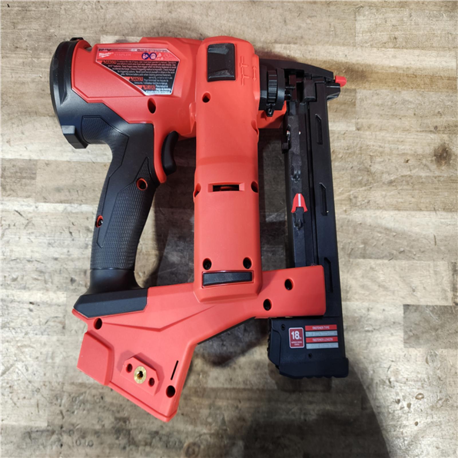HOUSTON LOCATION - AS-IS (APPEARS LIKE NEW) Milwaukee FUEL 18-Volt Lithium-Ion Brushless Cordless 18-Gauge 1/4 in. Narrow Crown Stapler (Tool-Only)