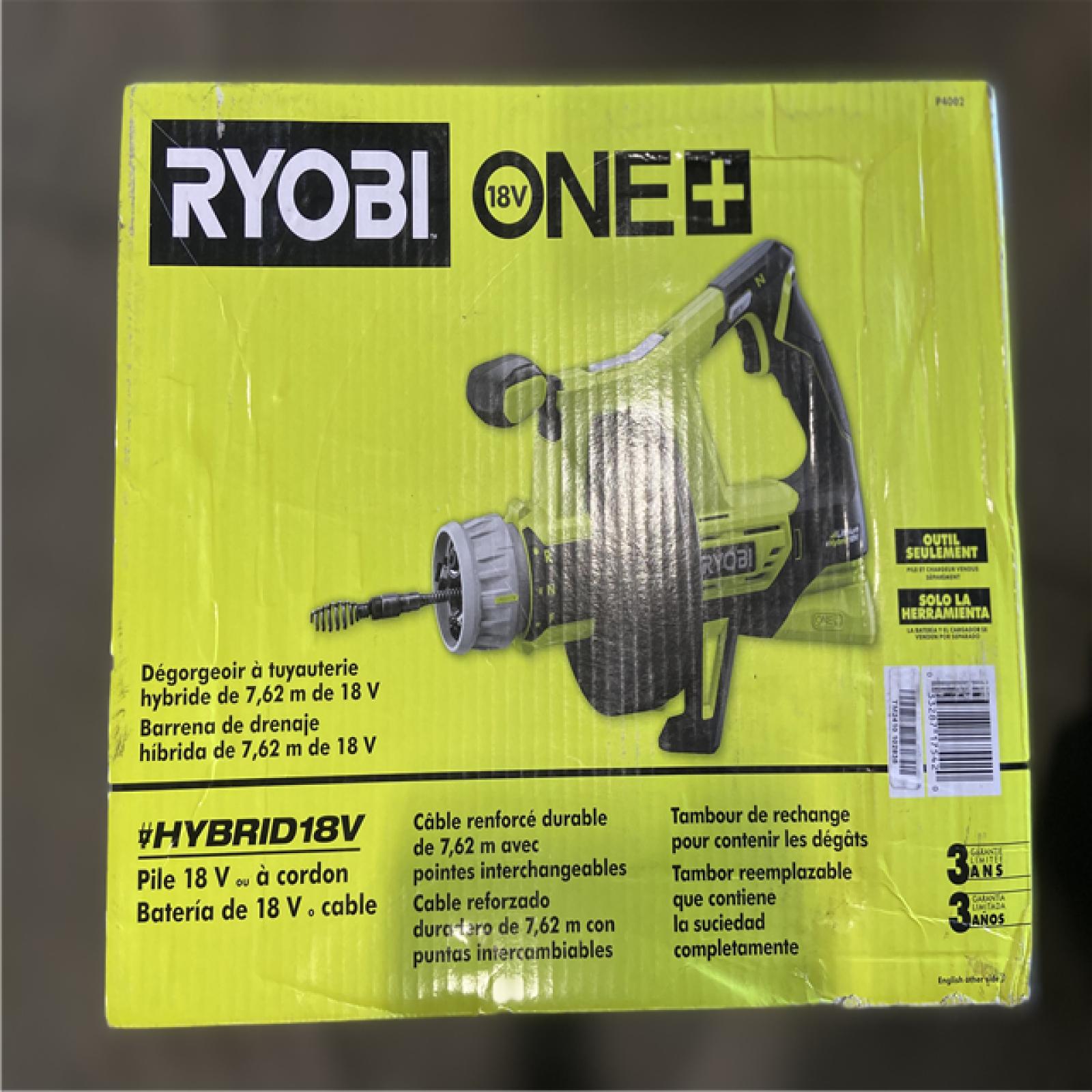NEW! - RYOBI ONE+ 18V Hybrid Drain Auger (Tool Only)