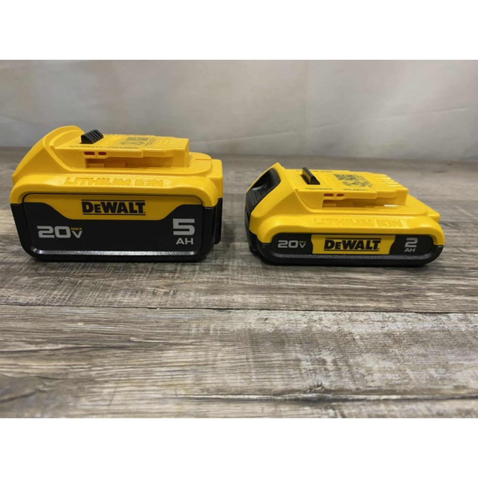 AS-IS DEWALT 20V MAX Lithium-Ion Battery Kit with 5.0Ah and 2.0Ah Battery and Charger