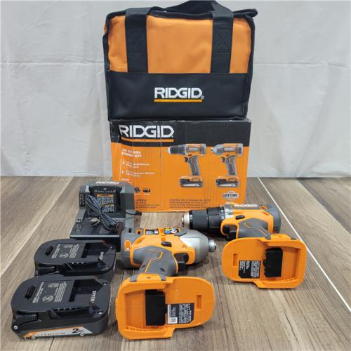 GOOD RIDGID 18v 2 Tool Combo Kit 1/2 Drill/Driver 1/4 Impact Driver