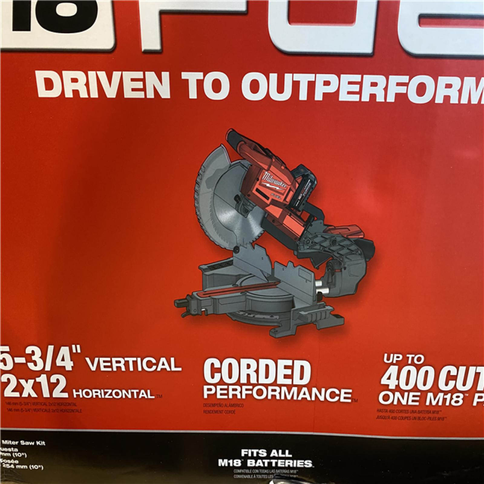 NEW - Milwaukee FUEL 18V 10 in. Lithium-Ion Brushless Cordless Dual Bevel Sliding Compound Miter Saw Kit