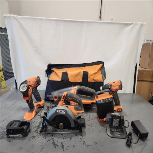 AS-IS- 18V Cordless 6-Tool Combo Kit with 2.0 Ah Battery  Charger  and Tool Bag