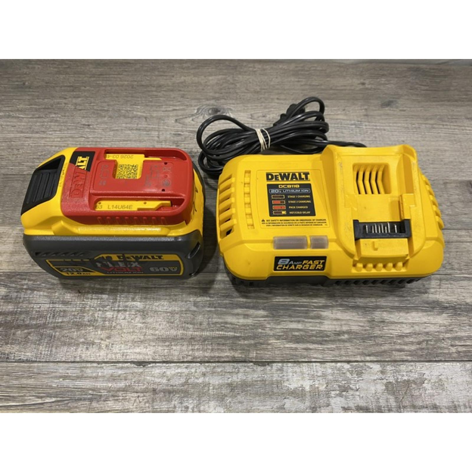 AS-IS DEWALT 20V/60V MAX FLEXVOLT Lithium-Ion 9.0Ah Battery and Charger Starter Kit