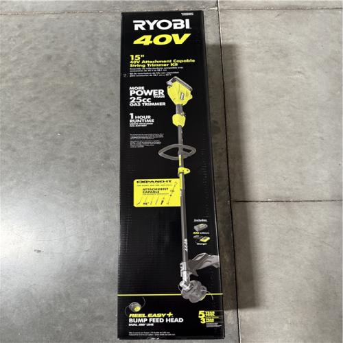 California NEW Sealed Box Ryobi 15 40V Attachment Capable String Trimmer Kit, Includes (1) Battery & Charger