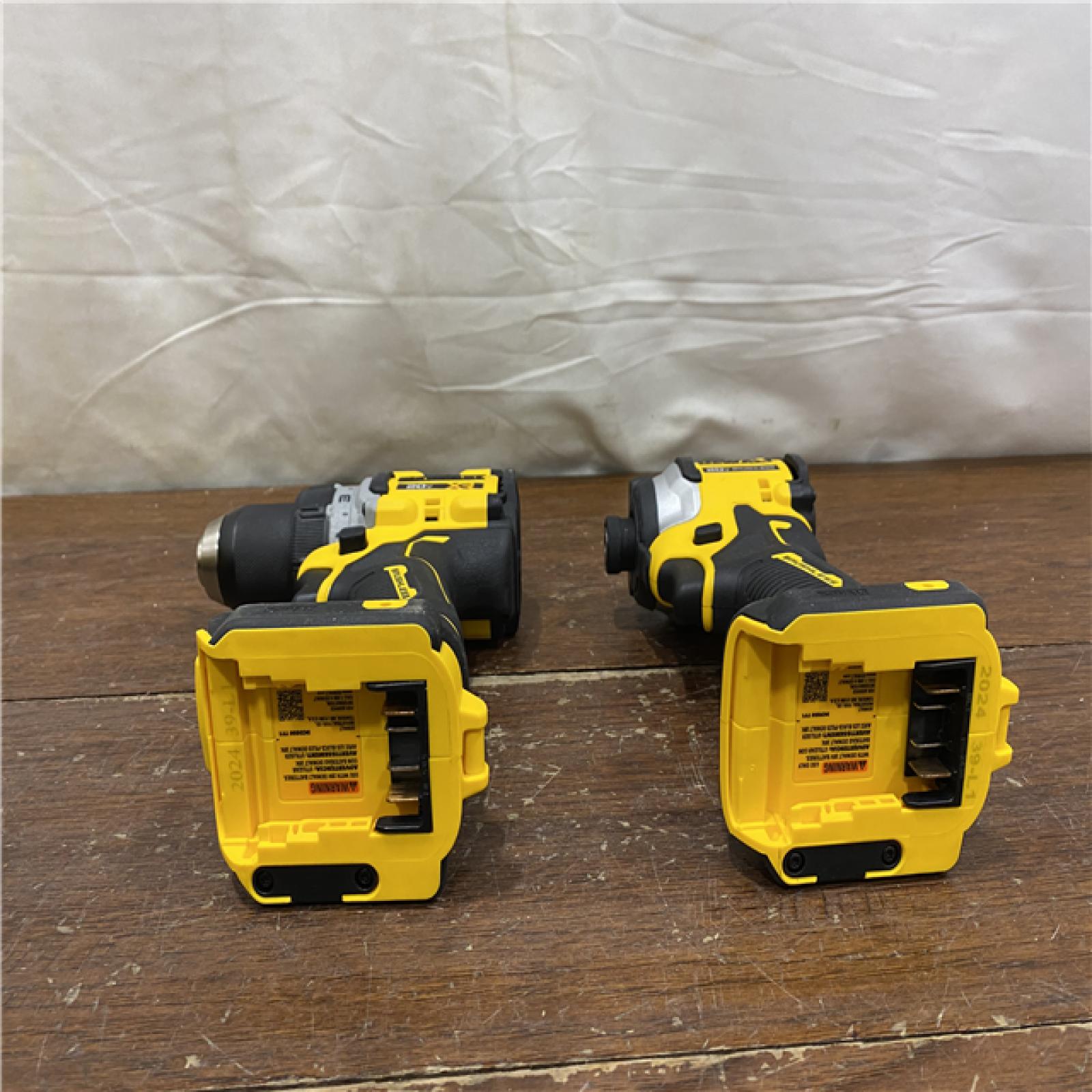 AS-IS DEWALT 20V MAX XR Cordless Drill/Driver, ATOMIC Impact Driver 2 Tool Combo Kit, (2) 2.0Ah Batteries, Charger, and Bag