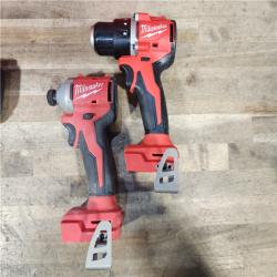 HOUSTON LOCATION - AS-IS Milwaukee M18 18V Lithium-Ion Brushless Cordless Compact Drill/Impact Combo Kit (2-Tool) W/(2) 2.0 Ah Batteries  Charger & Bag