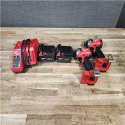 HOUSTON LOCATION - AS - IS Milwaukee 2 Tool Combo Kit W/ (2) Battery & Charger
