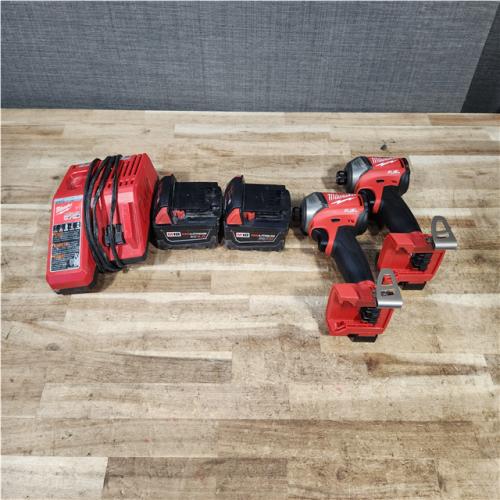 HOUSTON LOCATION - AS - IS Milwaukee 2 Tool Combo Kit W/ (2) Battery & Charger