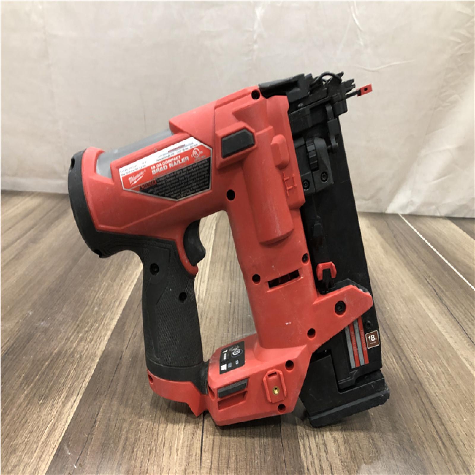 AS-IS Milwaukee FUEL 12-Volt Lithium-Ion Brushless Cordless 18-Gauge 1-1/2 in. Compact Brad Nailer (Tool Only)
