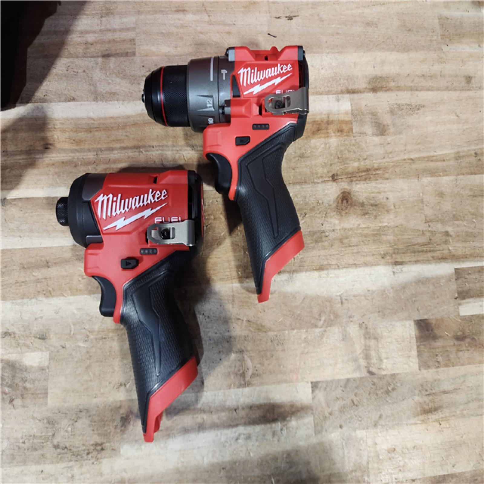 HOUSTON LOCATION - AS-IS Milwaukee  FUEL 12-Volt Lithium-Ion Brushless Cordless Hammer Drill and Impact Driver Combo Kit
