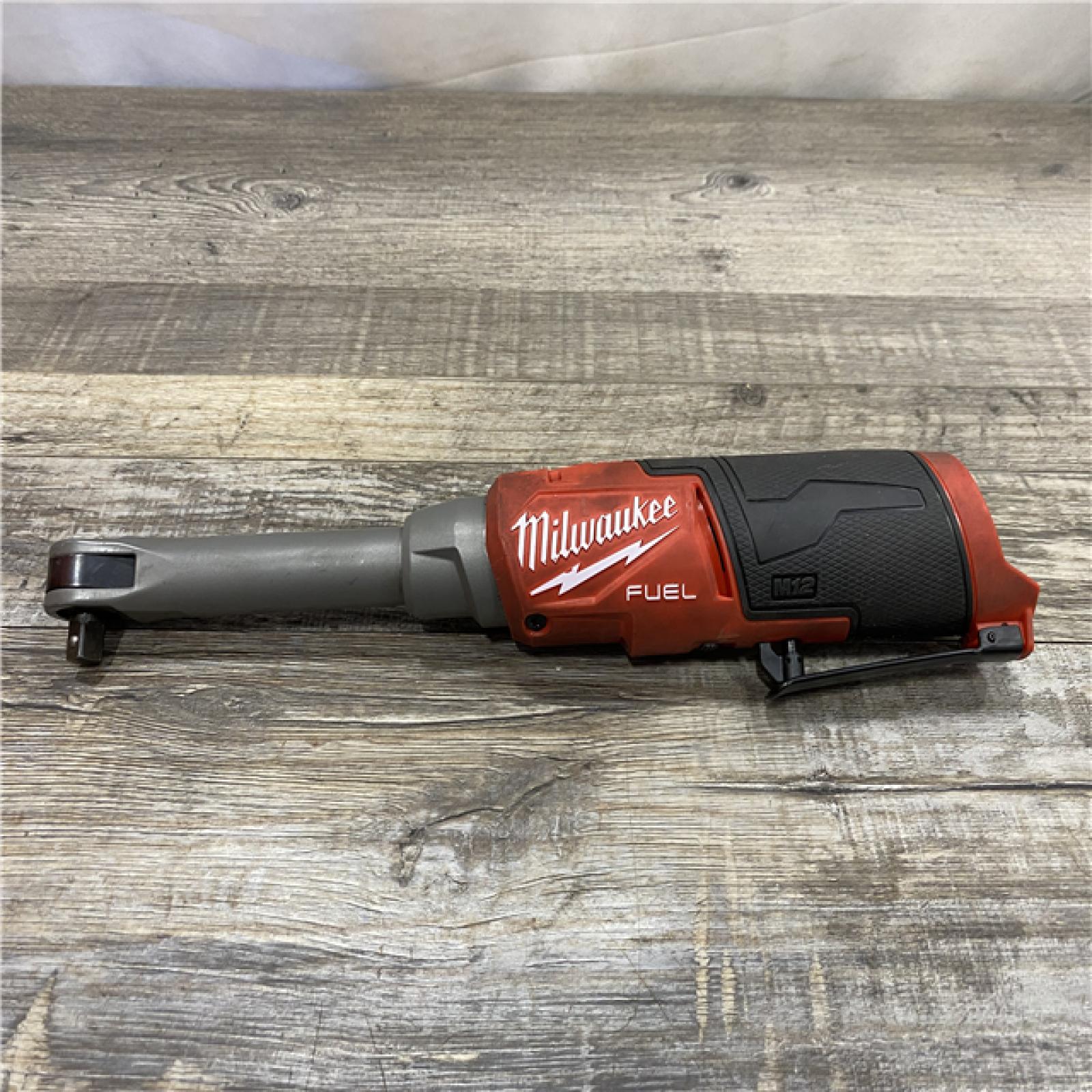 AS-IS Milwaukee FUEL 12V Lithium-Ion Brushless Cordless 3/8 in. Extended Reach High Speed Ratchet (Tool Only)
