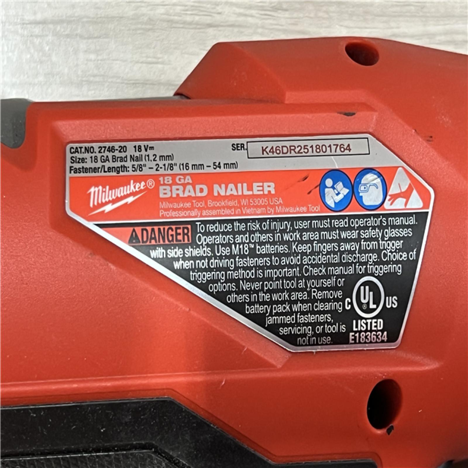AS-IS MILWAUKEE M18 FUEL 18-Volt Lithium-Ion Brushless Cordless Gen II 18-Gauge Brad Nailer (Tool-Only)