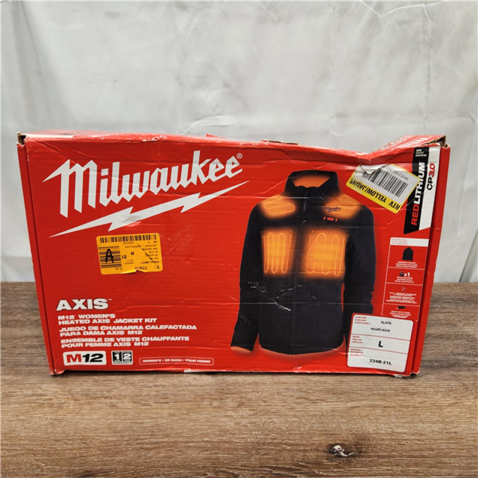 AS-IS Milwaukee Women's Large M12 12-Volt Lithium-Ion Cordless AXIS Black Heated Quilted Jacket Kit