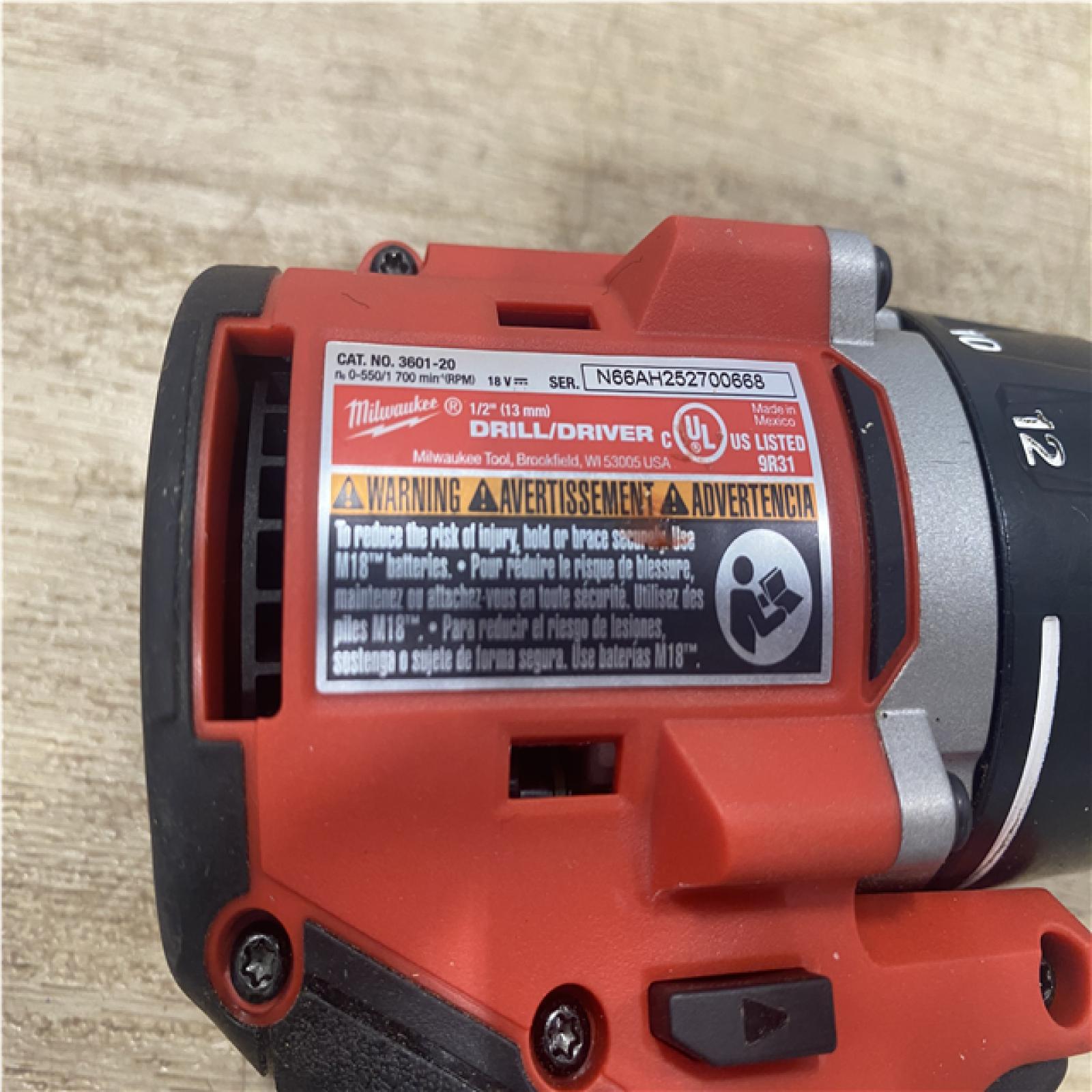 AS-IS Milwaukee 18V Lithium-Ion Brushless Cordless 1/2 in. Compact Drill/Driver (Tool-Only)